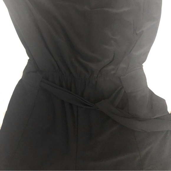 WHBM black strapless romper with attached tie belt XS - Picture 2 of 13